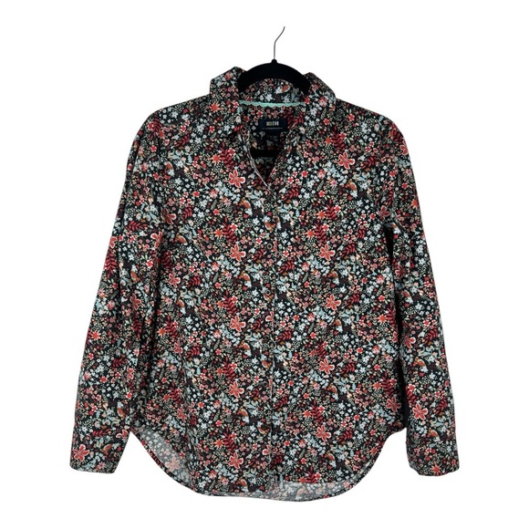 Anthropologie Maeve Sz 6 Floral Multicolor Button Down Long Sleeve CottonTop EUC - Picture 1 of 12